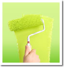 paint roller changing room colour