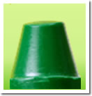 macro view of green crayon